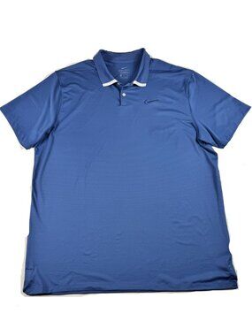 Nike Dri-FIT Polo XL Blue Performance Golf Shirt Athletic